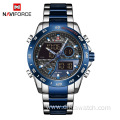 NAVIFORCE 9171 Hot Sale Luxury Men's Fashion Watches with Stainless Steel Dual Display Waterproof Sport Military Wrist Watches